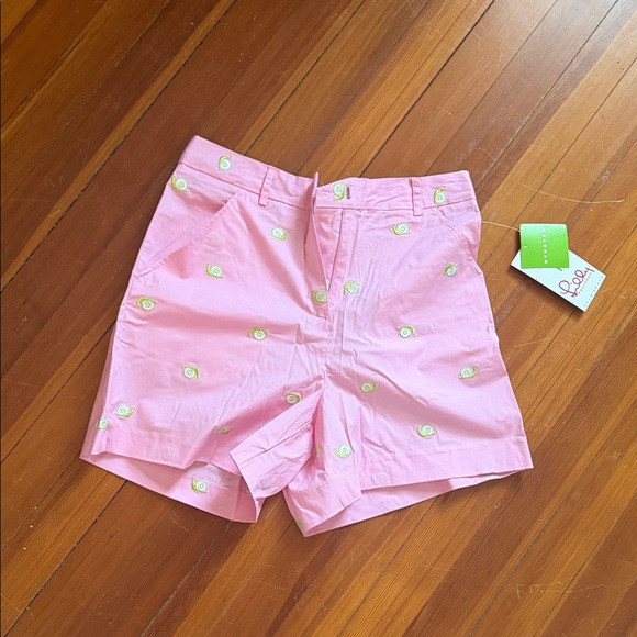 Lilly Pulitzer Pants - NWT Lilly Pulitzer Pink Shorts with Green Embroidery